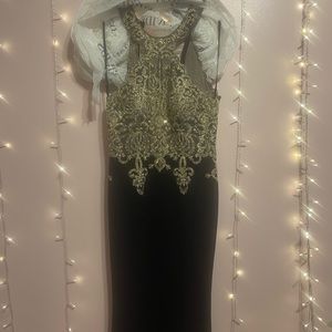 formal black & gold dress